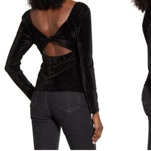 NWT All in Favor Long Sleeve Velvet Ribbed Cutout